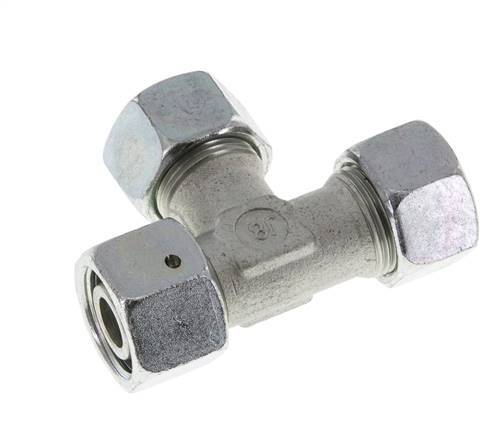 15L Zink Plated Steel Right Angle Tee Cutting Fitting with Swivel 315 bar NBR Adjustable ISO 8434-1