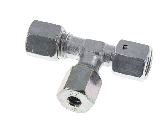 6S Zink Plated Steel Right Angle Tee Cutting Fitting with Swivel 630 bar NBR Adjustable ISO 8434-1