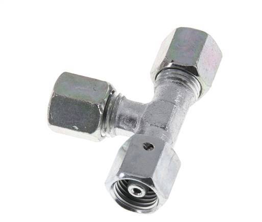 6S Zink Plated Steel Right Angle Tee Cutting Fitting with Swivel 630 bar NBR Adjustable ISO 8434-1