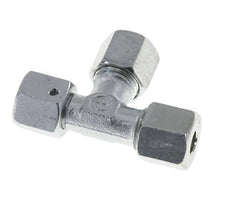 8S Zink Plated Steel Right Angle Tee Cutting Fitting with Swivel 630 bar NBR Adjustable ISO 8434-1