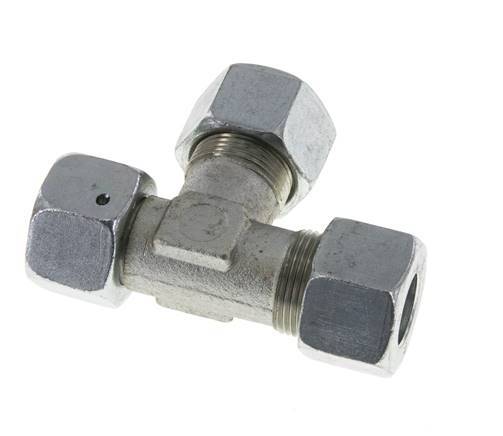 16S Zink Plated Steel Right Angle Tee Cutting Fitting with Swivel 400 bar NBR Adjustable ISO 8434-1