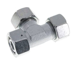 25S Zink Plated Steel Right Angle Tee Cutting Fitting with Swivel 400 bar NBR Adjustable ISO 8434-1