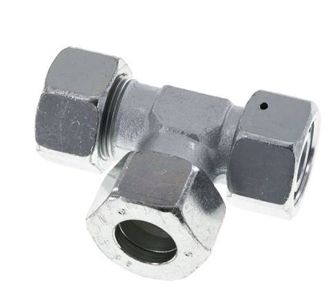 25S Zink Plated Steel Right Angle Tee Cutting Fitting with Swivel 400 bar NBR Adjustable ISO 8434-1