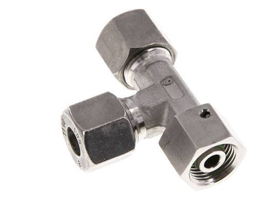 18L Stainless Steel Right Angle Tee Cutting Fitting with Swivel 315 bar FKM Adjustable ISO 8434-1