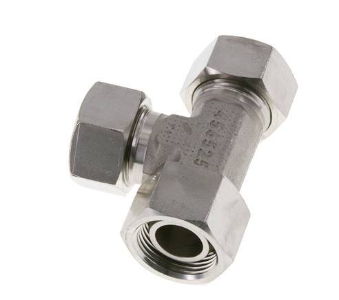 22L Stainless Steel Right Angle Tee Cutting Fitting with Swivel 160 bar FKM Adjustable ISO 8434-1