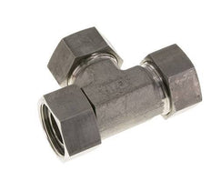 28L Stainless Steel Right Angle Tee Cutting Fitting with Swivel 160 bar FKM Adjustable ISO 8434-1