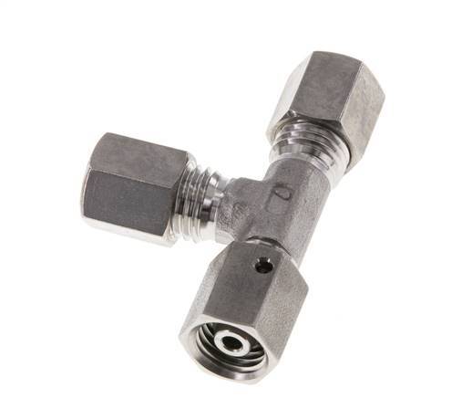 6L Stainless Steel Right Angle Tee Compression Fitting with Swivel 315 bar FKM Adjustable ISO 8434-1