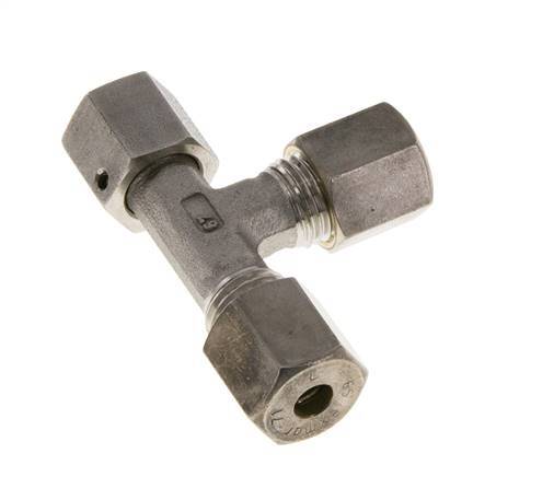 6S Stainless Steel Right Angle Tee Compression Fitting with Swivel 500 bar FKM Adjustable ISO 8434-1