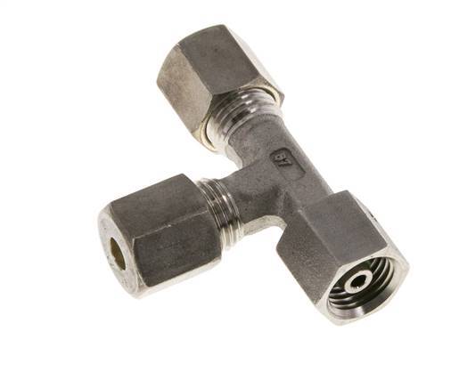 6S Stainless Steel Right Angle Tee Compression Fitting with Swivel 500 bar FKM Adjustable ISO 8434-1