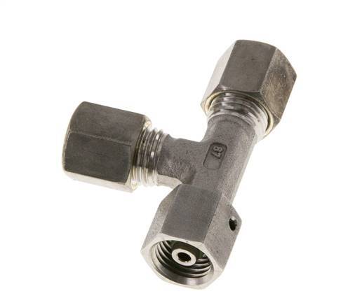 6S Stainless Steel Right Angle Tee Compression Fitting with Swivel 500 bar FKM Adjustable ISO 8434-1