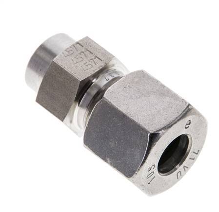 10S & 15mm Stainless Steel Straight Cutting Fitting with Welding End 600 bar ISO 8434-1