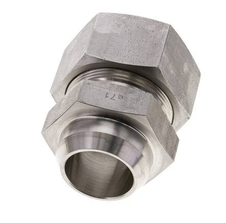 38S & 44mm Stainless Steel Straight Cutting Fitting with Welding End 315 bar ISO 8434-1