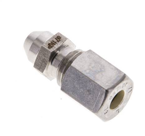 6L & 10mm Stainless Steel Straight Compression Fitting with Welding End 315 bar ISO 8434-1