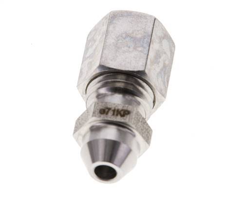 6L & 10mm Stainless Steel Straight Compression Fitting with Welding End 315 bar ISO 8434-1