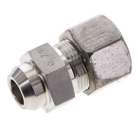 16S & 21mm Stainless Steel Straight Compression Fitting with Welding End 400 bar ISO 8434-1