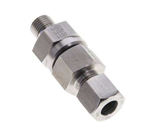Hydraulic Check Valve Cutting Ring 10L (M16x1.5) & G1/4'' Male Stainless Steel 0.2-250bar (3-3625)psi Tube-Thread ISO 8434-1