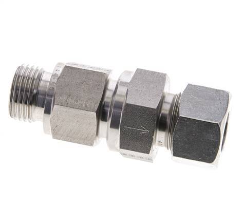 Hydraulic Check Valve Cutting Ring 15L (M22x1.5) & G1/2'' Male Stainless Steel 1-250bar (15-3625)psi Thread-Tube ISO 8434-1