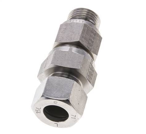 Hydraulic Check Valve Cutting Ring 15L (M22x1.5) & G1/2'' Male Stainless Steel 1-250bar (15-3625)psi Thread-Tube ISO 8434-1