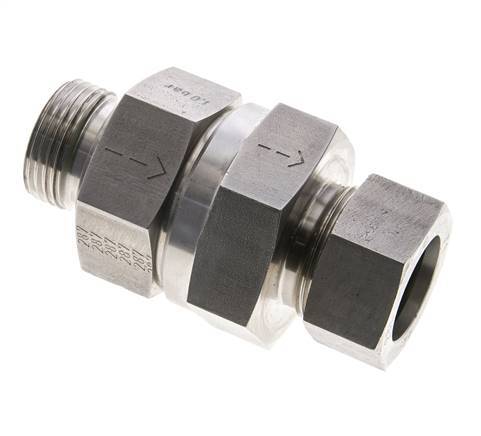 Hydraulic Check Valve Cutting Ring 28L (M36x2) & G1'' Male Stainless Steel 1-100bar (15-1450)psi Thread-Tube ISO 8434-1