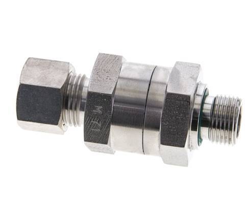 Hydraulic Check Valve Compression Ring 12L (M18x1.5) & G3/8'' Male Stainless Steel 1-250bar (15-3625)psi Thread-Tube ISO 8434-1