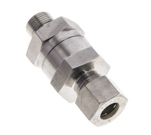 Hydraulic Check Valve Compression Ring 12L (M18x1.5) & G3/8'' Male Stainless Steel 1-250bar (15-3625)psi Thread-Tube ISO 8434-1