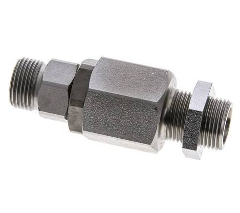 12S Zink plated Steel Ball-Guided Swivel Joint Cutting Fitting Bulkhead 350 bar NBR ISO 8434-1