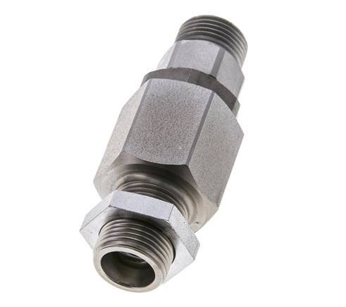 12S Zink plated Steel Ball-Guided Swivel Joint Cutting Fitting Bulkhead 350 bar NBR ISO 8434-1