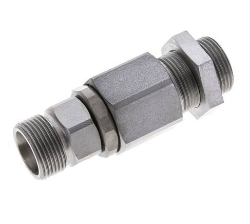 16S Zink plated Steel Ball-Guided Swivel Joint Cutting Fitting Bulkhead 350 bar NBR ISO 8434-1