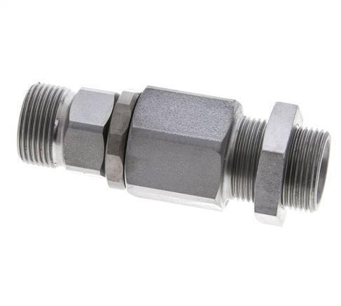 16S Zink plated Steel Ball-Guided Swivel Joint Cutting Fitting Bulkhead 350 bar NBR ISO 8434-1