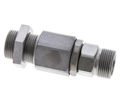 16S Zink plated Steel Ball-Guided Swivel Joint Cutting Fitting Bulkhead 350 bar NBR ISO 8434-1