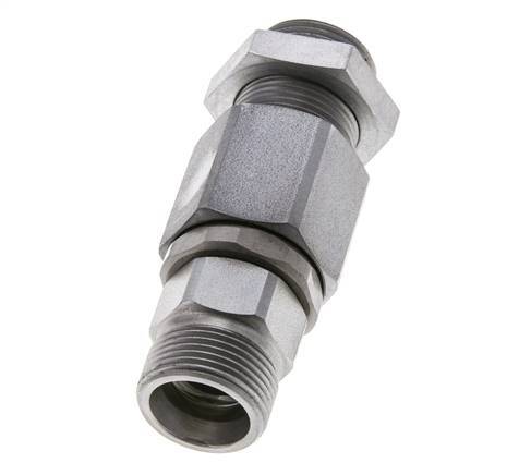 16S Zink plated Steel Ball-Guided Swivel Joint Cutting Fitting Bulkhead 350 bar NBR ISO 8434-1