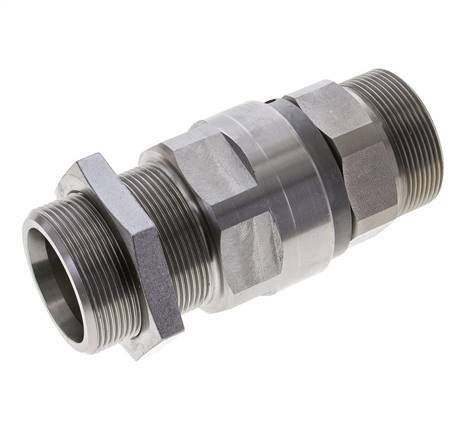 38S Zink plated Steel Ball-Guided Swivel Joint Cutting Fitting Bulkhead 250 bar NBR ISO 8434-1