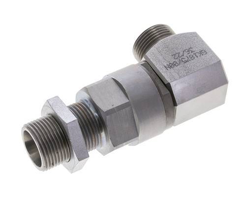 20S Zink plated Steel Elbow Ball-Guided Swivel Joint Cutting Fitting Bulkhead DN 16350 bar NBR ISO 8434-1