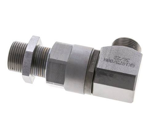 20S Zink plated Steel Elbow Ball-Guided Swivel Joint Cutting Fitting Bulkhead DN 16350 bar NBR ISO 8434-1