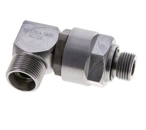 15L & M18x1.5 Zink plated Steel Elbow Ball-Guided Swivel Joint Cutting Fitting with Male Threads DN 10315 bar NBR ISO 8434-1