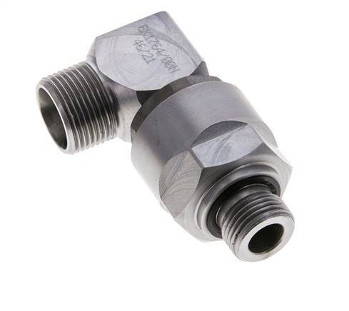 15L & M18x1.5 Zink plated Steel Elbow Ball-Guided Swivel Joint Cutting Fitting with Male Threads DN 10315 bar NBR ISO 8434-1