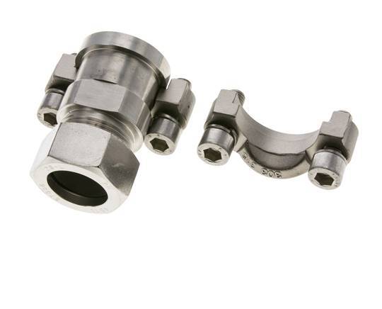 1'' SAE Flange 3000 PSI Stainless Steel with 28L (M36x2) ISO 6162-1