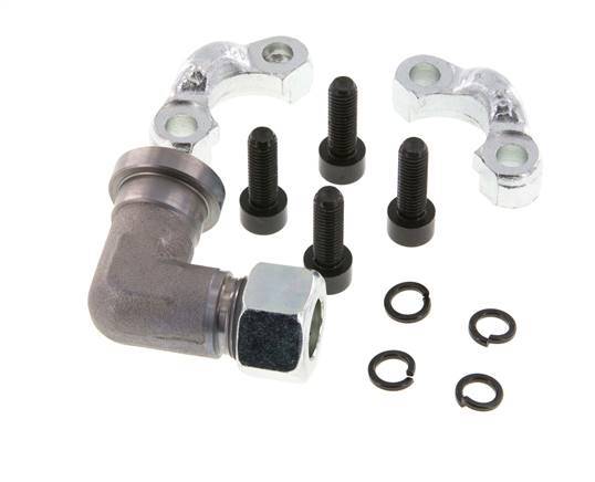 1/2'' Elbow SAE Flange 3000 PSI Steel with 15L (M22x1.5) ISO 6162-1