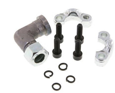 1/2'' Elbow SAE Flange 3000 PSI Steel with 15L (M22x1.5) ISO 6162-1