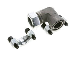1'' Elbow SAE Flange 3000 PSI Steel with 28L (M36x2) ISO 6162-1