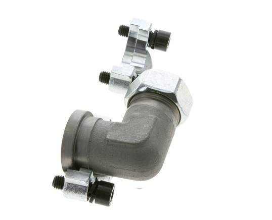 1'' Elbow SAE Flange 3000 PSI Steel with 28L (M36x2) ISO 6162-1