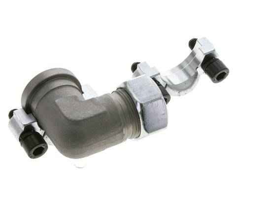 1'' Elbow SAE Flange 3000 PSI Steel with 28L (M36x2) ISO 6162-1
