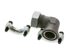 1-1/2'' Elbow SAE Flange 3000 PSI Steel with 42L (M52x2) ISO 6162-1