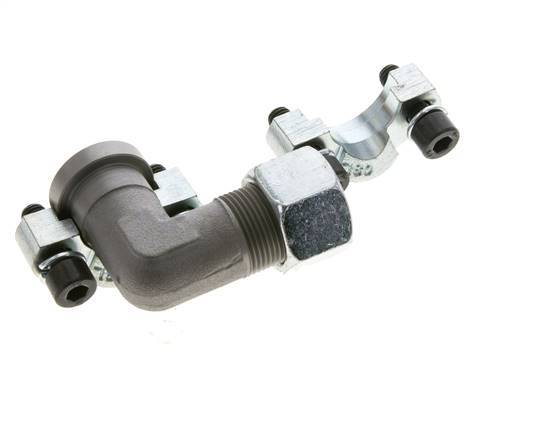 1/2'' Elbow SAE Flange 3000 PSI Steel with 16S (M24x1.5) ISO 6162-1