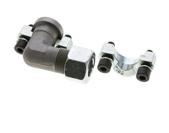 1/2'' Elbow SAE Flange 3000 PSI Steel with 16S (M24x1.5) ISO 6162-1