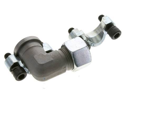 3/4'' Elbow SAE Flange 3000 PSI Steel with 20S (M30x2) ISO 6162-1