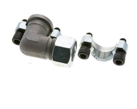 3/4'' Elbow SAE Flange 3000 PSI Steel with 20S (M30x2) ISO 6162-1