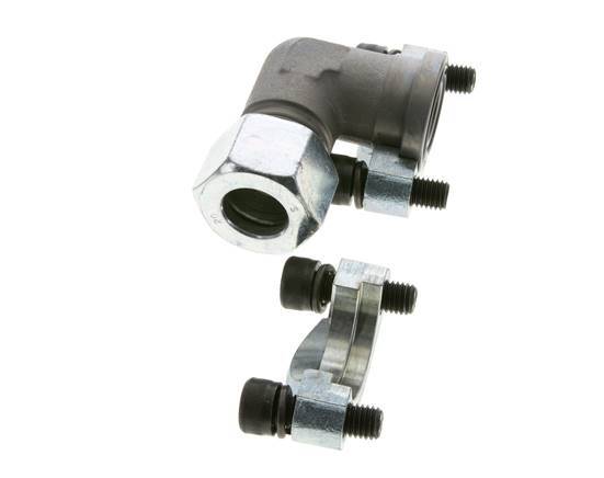 3/4'' Elbow SAE Flange 3000 PSI Steel with 20S (M30x2) ISO 6162-1