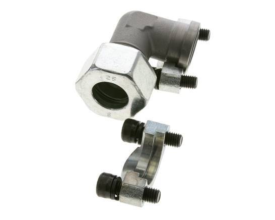 3/4'' Elbow SAE Flange 3000 PSI Steel with 25S (M36x2) ISO 6162-1