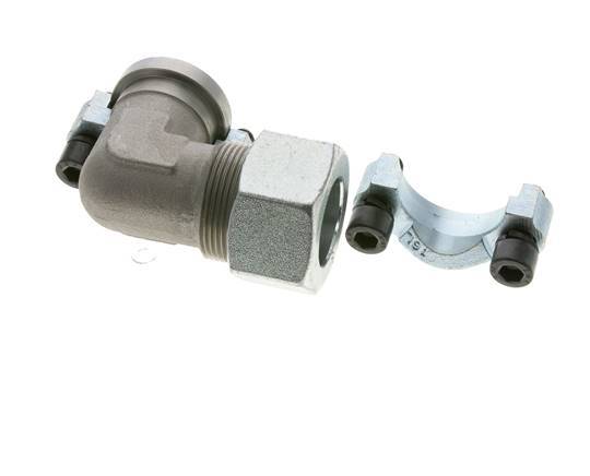 1'' Elbow SAE Flange 3000 PSI Steel with 30S (M42x2) ISO 6162-1